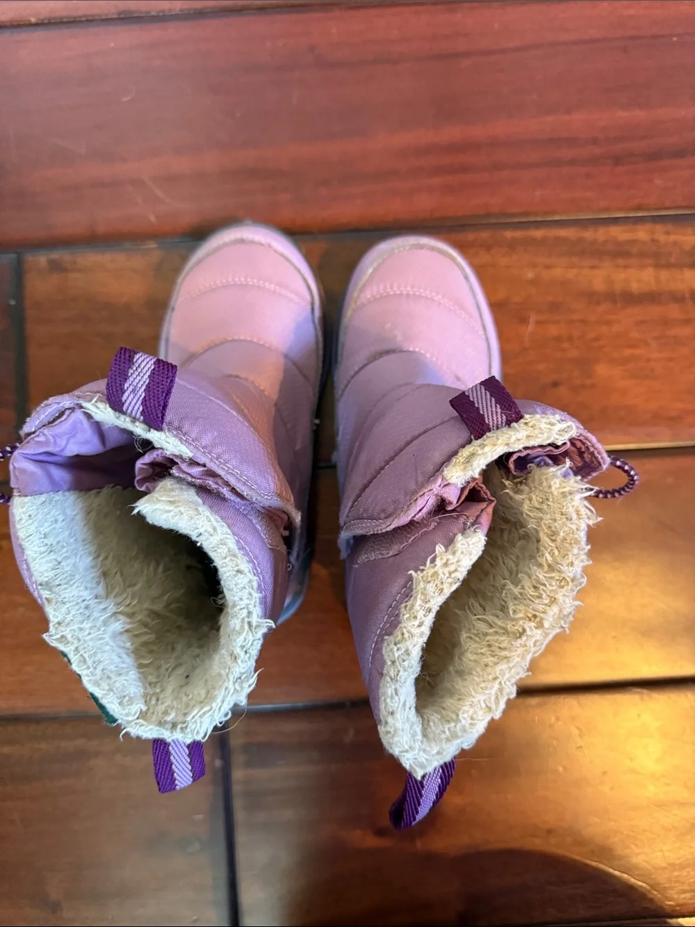L.L. Bean Girls' Pink and Plum Insulated Snow Boots